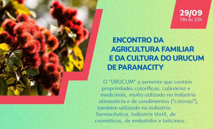 Cultura do urucum será atração de encontro de agricultura em Paranacity