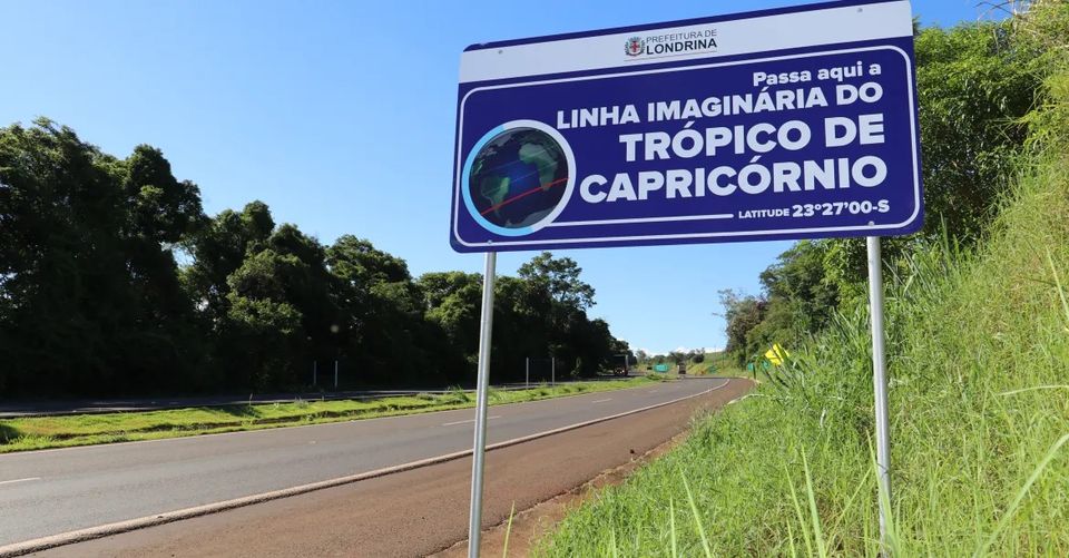 Londrina instala placas indicativas em locais por onde passa o Trópico de Capricórnio