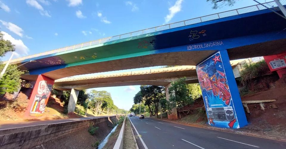 Londrina recebe sexto viaduto emoldurado com graffiti