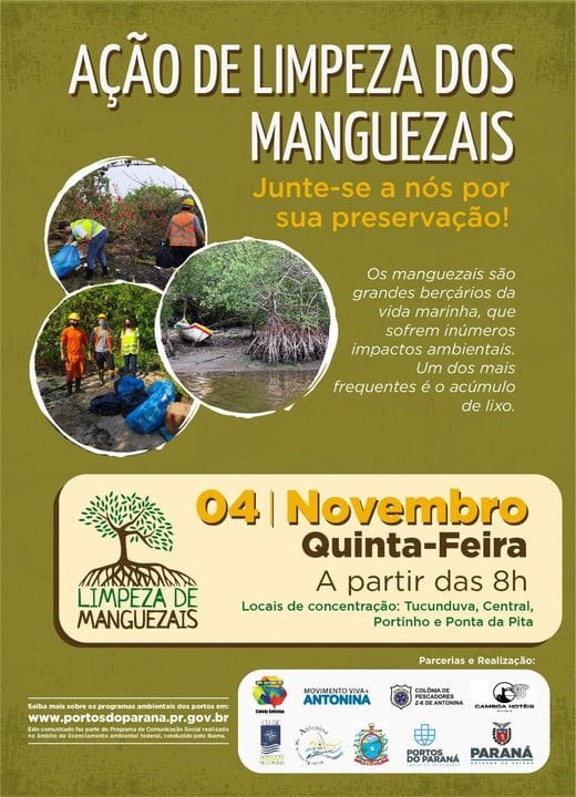 Limpeza dos manguezais de Antonina: uma ação meritória em prol do meio ambiente