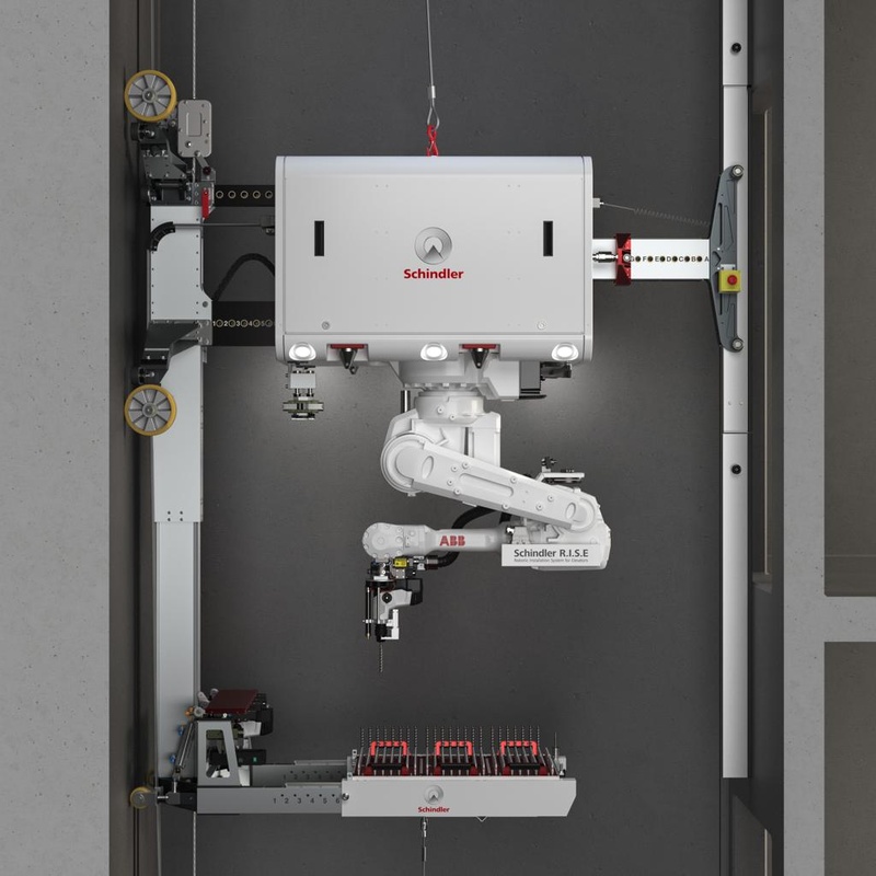Sistema robótico de instalação da Schindler chega ao país para tornar mais eficiente e ágil a instalação de elevadores